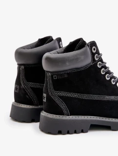 Semišové zateplené pánske topánky Trapper Big Star HI-POLY SYSTEM Black