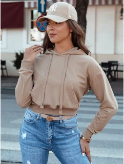 TRENDHOOD dámska mikina s kapucňou svetlohnedá FashionStreet BY1311