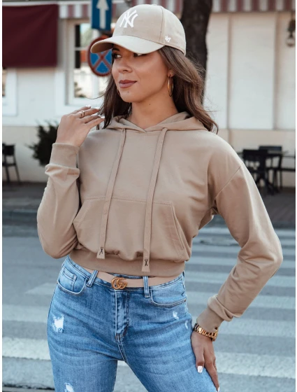 TRENDHOOD dámska mikina s kapucňou svetlohnedá FashionStreet BY1311