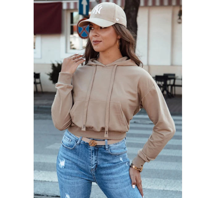 TRENDHOOD dámska mikina s kapucňou svetlohnedá FashionStreet BY1311