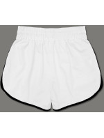 Biele dámske šortky s kontrastnou lemovkou (8K208-1)
