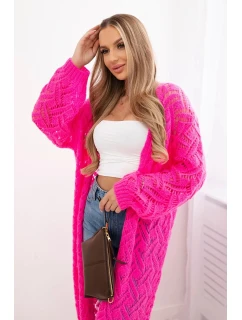 Dlhý sveter Super KID Mohér ružový neónový