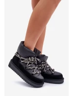 Semišové Sněhule Dámské S Šněrováním  Černé model 21679979 - D.Franklin