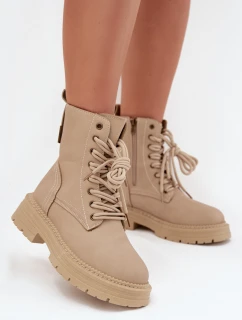 Dámské Botky Workery Na Zip Béžové model 21706908 - Boto
