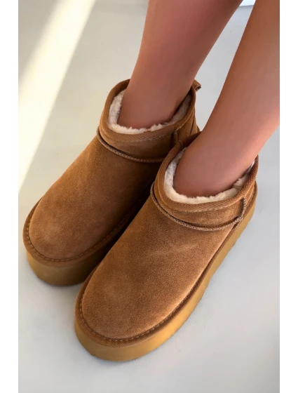 Dámské sněhule z přírodního semiše Camel model 21821905 - Boto