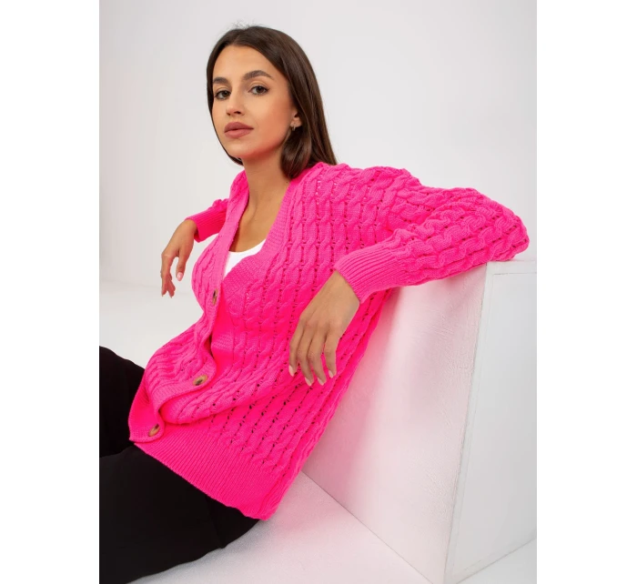 Dámsky sveter LC SW 8036 fluo ružový