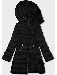 Černá prošívaná dámská bunda s kapucí model 19342627 - J.STYLE