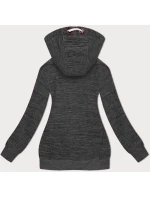 Grafitová melanžová fleecová mikina na zips (2310)