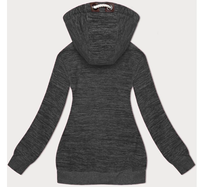 Grafitová melanžová fleecová mikina na zips (2310)