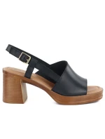 Dámske čierne sandále na podpätku Potocki 54324 Dámske čierne sandále na podpätku Potocki 54324