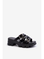 Pachnące Klapki Damskie Na Niskim Obcasie ZAXY NN285043 Czarne