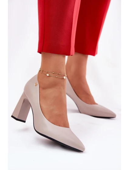 Elegantní Lodičky Na Podpatku  Šedé model 21692757 - VINCEZA