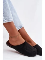 Dámské ploché nazouváky z eko semiše Černé Veronelle