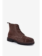 Pánské kožené semišové obuv Big Star hnědé model 22386513 - Big Star Shoes