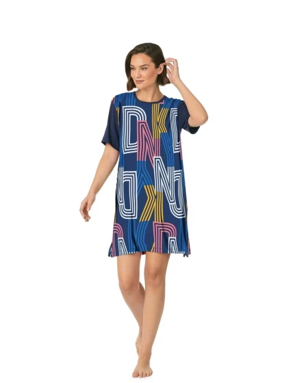Dámska nočná košeľa YI30014 464 čierna s potlačou - DKNY