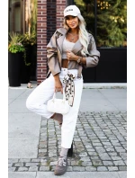 626-3 Štýlový racerback z mäkkej ekokože s opaskom a asymetrickým zipsom - cappuccino 626-3 Štýlový racerback z mäkkej ekokože s opaskom a asymetrickým zipsom - cappuccino