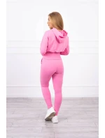 Komplet z szerokimi ściągaczami jasny różowy