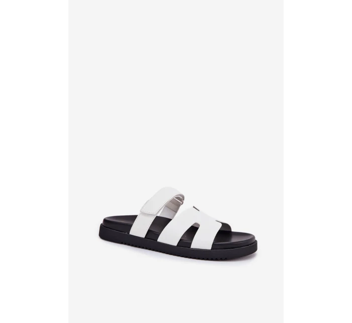 Klapki Damskie Z Rzepem Vinceza 17401 Białe