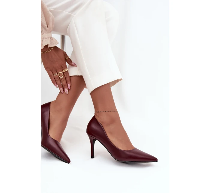 Dámské lodičky z eko kůže bordové model 21711396 - Boto Dámské lodičky z eko kůže bordové model 21711396 - Boto