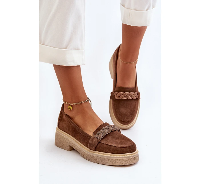 Dámske semišové mokasíny Zazoo 3429/W hnedé - Zazoo