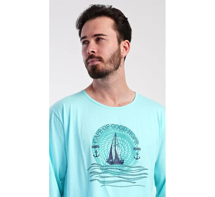 Pánska nočná košeľa s dlhým rukávom Jachting Pánska nočná košeľa s dlhým rukávom Jachting