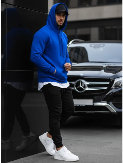 Pánska mikina s kapucňou modrá BX2392 Pánska mikina s kapucňou modrá BX2392