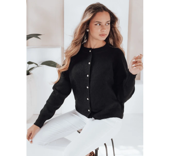 Dámsky sveter na zips SELINA čierny FashionStreet MY2512