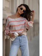 Dámska oranžová mikina s lodičkovým výstrihom (82139B)