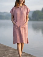 dámske vaflové pončo Saimaa s kapucňou Old Rose
