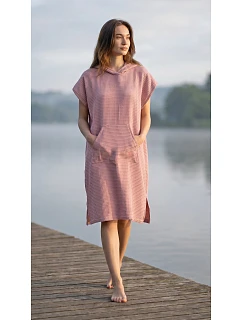 dámské vaflové pončo Saimaa s kapucí Old Rose