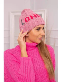 Dámská čepice London model 18752267 tmavě růžová - K-Fashion