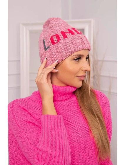 Dámská čepice London model 18752267 tmavě růžová - K-Fashion Dámská čepice London model 18752267 tmavě růžová - K-Fashion