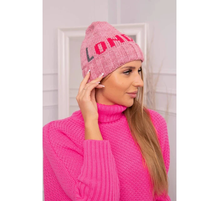 Dámská čepice London model 18752267 tmavě růžová - K-Fashion Dámská čepice London model 18752267 tmavě růžová - K-Fashion