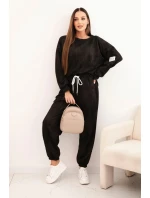 Dámska súprava z viskózy oversize s pracím efektom čierna Dámska súprava z viskózy oversize s pracím efektom čierna