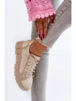 Damskie Skórzane Półbuty Maciejka 05850-22 Jasnobeżowe