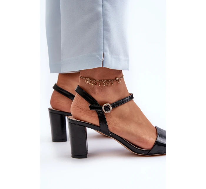 Sandały Na Słupku Czarne Glindra Sandały Na Słupku Czarne Glindra