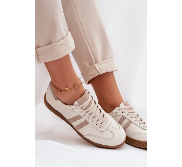 Zazoo N1068 Kožené Nízké Dámské Tenisky Béžové Zazoo N1068 Kožené Nízké Dámské Tenisky Béžové