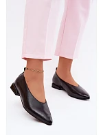 Kožené baleríny na nízkém podpatku Černé model 22133218 - Boto