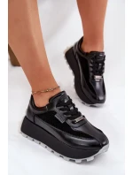 Dámske kožené tenisky na platforme Big Star HI-POLY SYSTEM - čierne