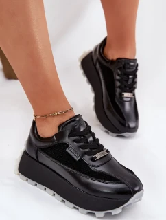 Dámske kožené tenisky na platforme Big Star HI-POLY SYSTEM - čierne