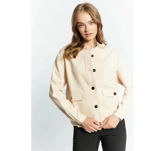 Dámská elegantní mikina s knoflíky model 18991010 Béžová - Monnari