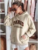 Dámská mikina oversize béžová Dstreet model 21988151 - FashionStreet Dámská mikina oversize béžová Dstreet model 21988151 - FashionStreet