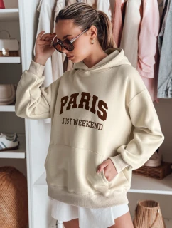Dámska nadrozmerná mikina PARISSIA beige FashionStreet BY1457