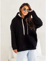 Černá hrubší dámská klokaní mikina model 21777399 - Moon