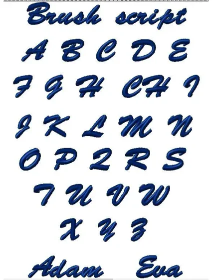 Názov výšivky Brush script