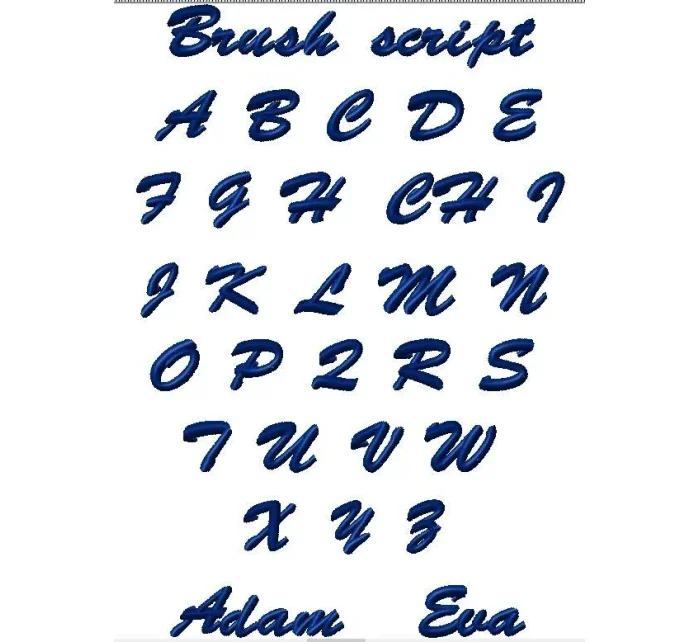 Názov výšivky Brush script