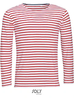 SOL'S Marine Men Pánské pruhované tričko s dlouhým rukávem model 22521380 white/red