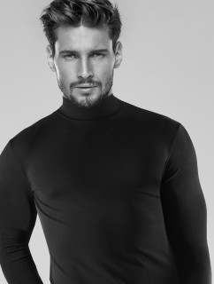 Pánsky sveter s rolákom a kašmírovou zmesou Intimidea Farba: čierna, veľkosť: