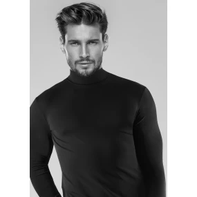 Pánsky sveter s rolákom a kašmírovou zmesou Intimidea Farba: čierna, veľkosť: