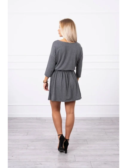 Flitrové šaty s vreckami v grafitovej farbe